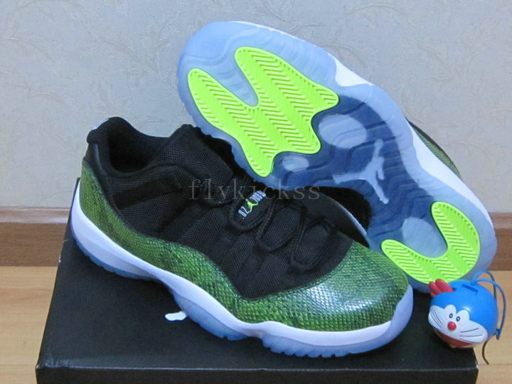 Authentic Air Jordan 11 Low Green Snakeskin